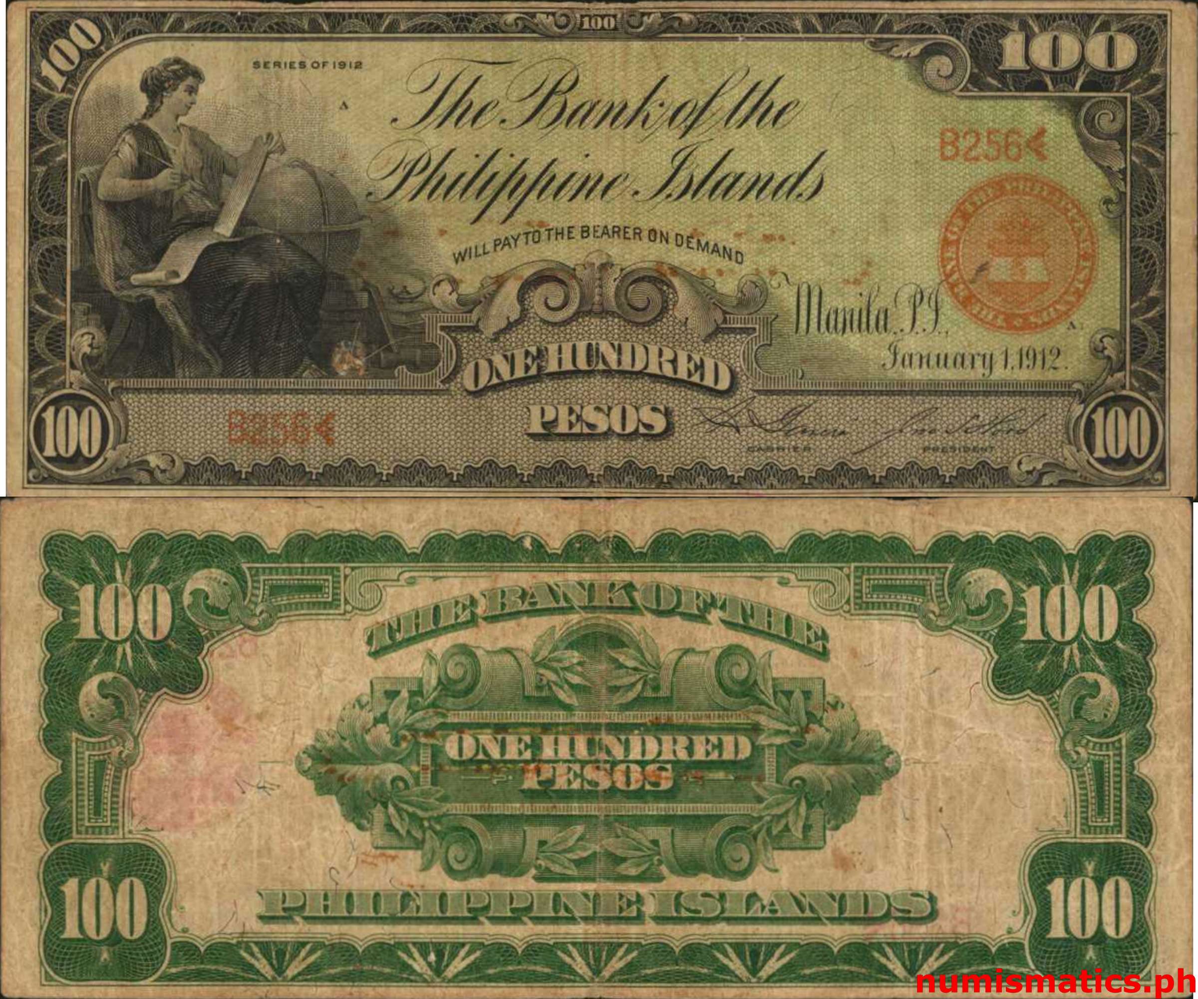 1912 100 Pesos Garcia - Hord Bank of the Philippine Islands Circulating Note