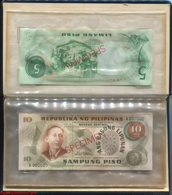 1973 ABL Marcos - Licaros Specimen Banknote Set 2