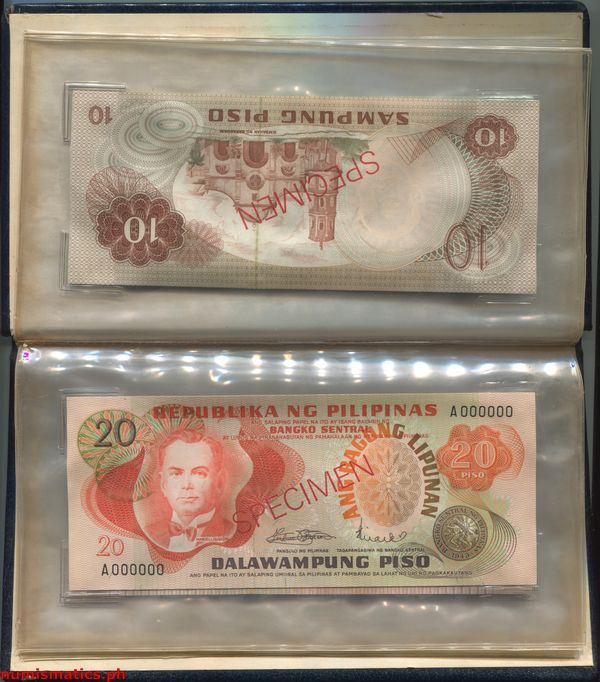 1973 ABL Marcos - Licaros Specimen Banknote Set 3