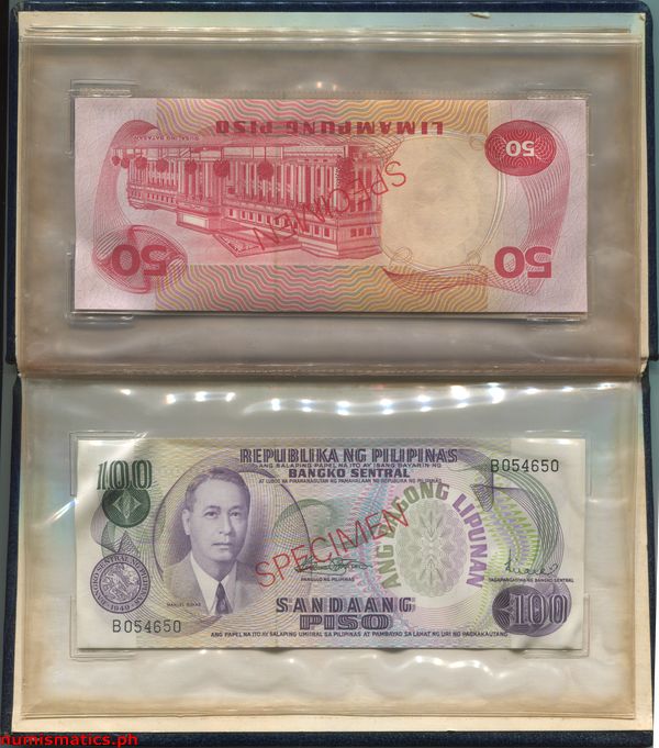 1973 ABL Marcos - Licaros Specimen Banknote Set 5