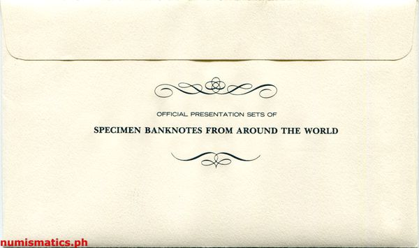 1979 The Franklin Mint Specimen Banknotes From Around The World - Philippines Banknote Set Envelop Back