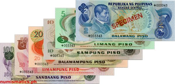 1979 The Franklin Mint Specimen Banknotes From Around The World - Philippines Banknote Set