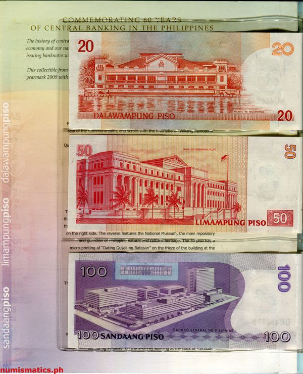 2009 60 Central Banking in the Philippines Banknote Set 2