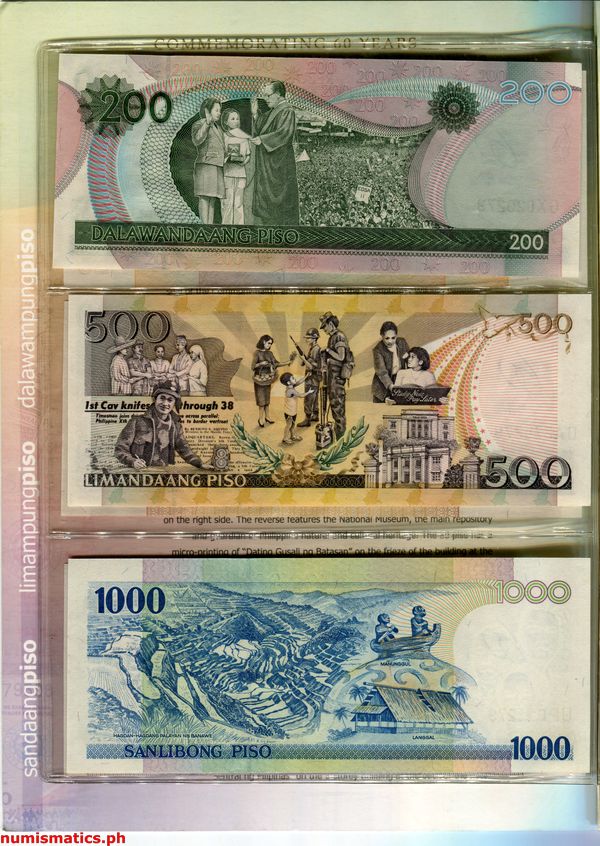 2009 60 Central Banking in the Philippines Banknote Set 4