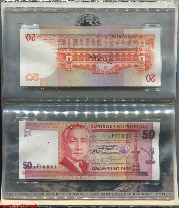 BSP Aquino - Fernandez Jr. Specimen Banknote Set-4