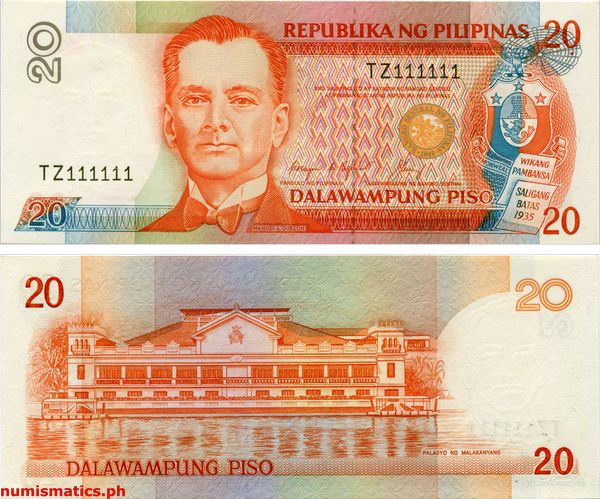 20 Piso New Design Series Banknote (1986-2012)