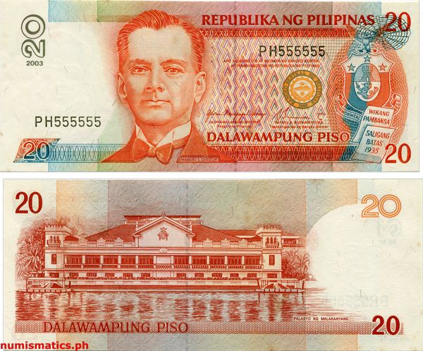 2003 20 Piso Arroyo - Buenaventura New Design Series Banknote