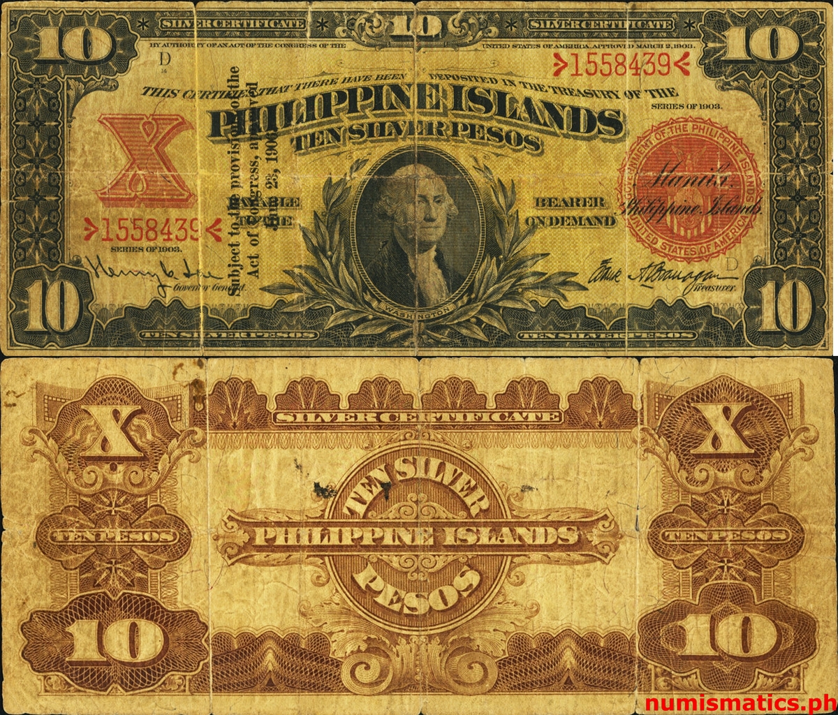 10 Pesos Ide - Branagan Silver Certificate