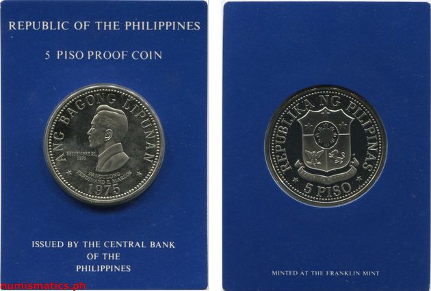1975 FM 5 Piso Proof Ang Bagong Lipunan Series Coin Blister Pack