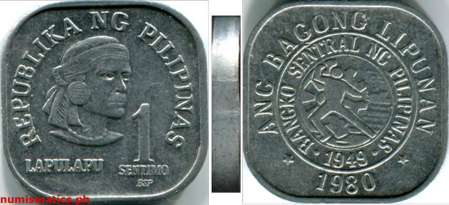 1980 BSP 1 Sentimo Ang Bagong Lipunan Series Coin