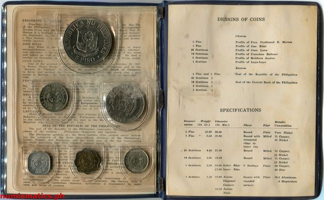 1975 (6) Circulation Folder Open Obverse 2 Coin Set