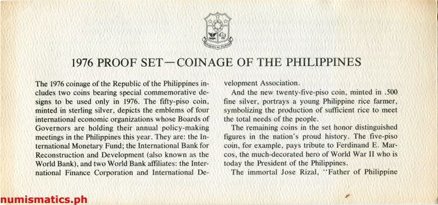 1976 (8) Proof Coin Set Literature 1