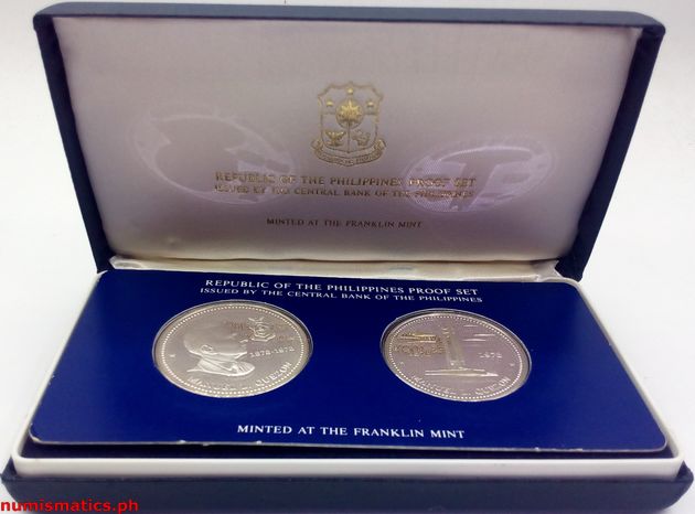 1978 (2) Manuel L. Quezon Proof Coin Set Box Open