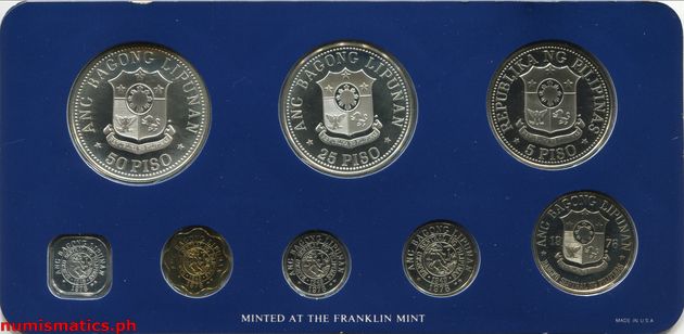 1978 (8) Manuel L. Quezon Proof Coin Set Reverse