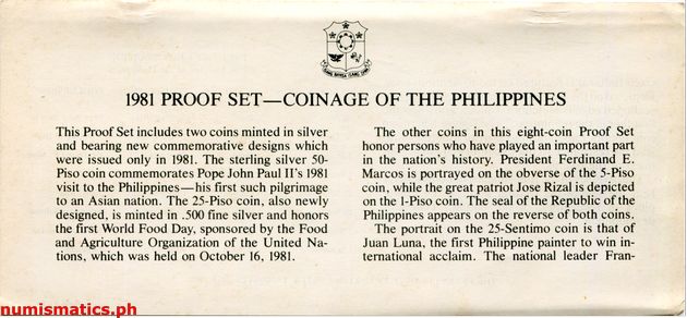 1981 (8) Proof Coin Set Literature 1