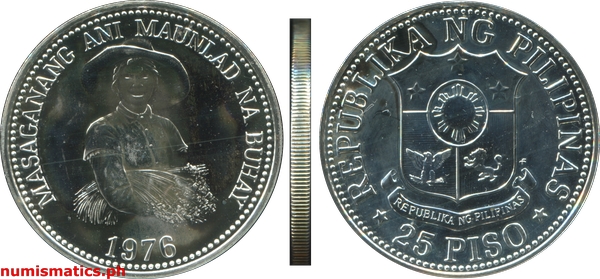 1976 25 Piso Masaganang Ani Maunlad na Buhay Brilliant Uncirculated Commemorative Coin