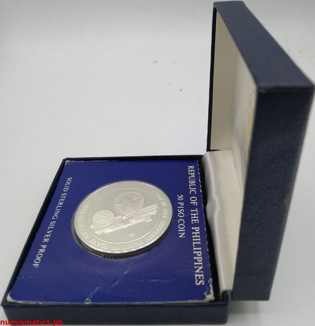 1977 50 Piso Inauguration of the Security Printing Plant and Mint Complex Proof Commemorative Coin Box Side 2