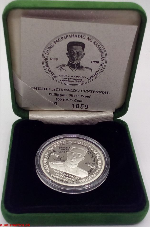 1998 500 Piso Ikasandaang Taong Pagpapahayag ng Kasarinlan ng Pilipinas Commemorative Coin Box Open