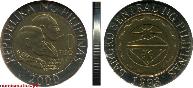 2000 10 Piso Philippine Millennium Coin Blister Pack