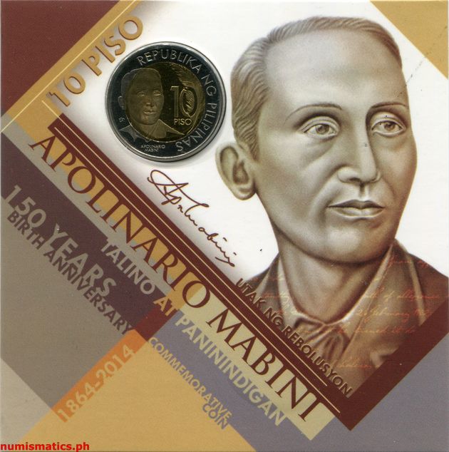 2014 10 Piso 150 Taon Apolinario Mabini Blister Pack Obverse Commemorative Coin