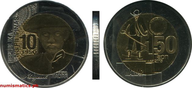 2015 10 Piso Heneral Miguel Malvar 150 Taon Blister Pack Commemorative Coin