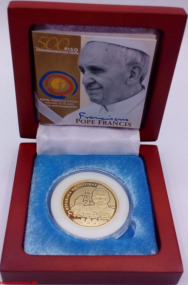 2015 500 Piso Pope Francis (Papal Visit) Commemorative Coin Box Open