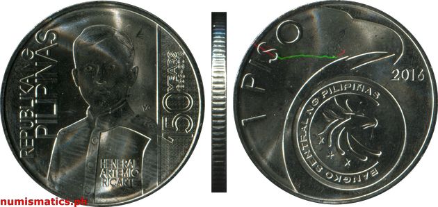 2016 1 Piso Heneral Artemio Ricarte 150 Years BSP Butuan Coin Recirculation Program Commemorative Coin