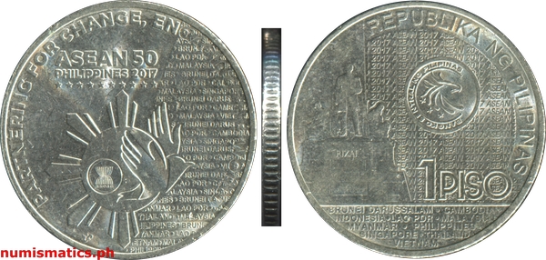 2017 1 Piso ASEAN 50 Commemorative Coin