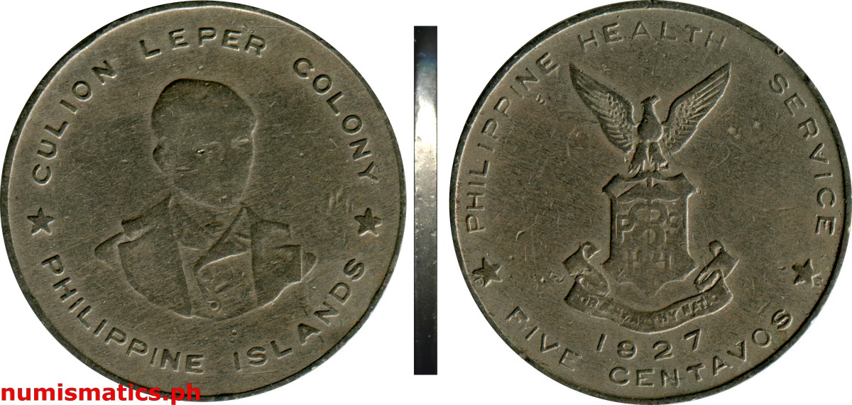 1927 Five Centavos Culion Leper Colony Coin