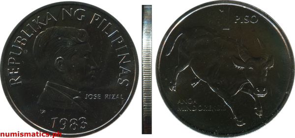 1983 1 Piso Brilliant Uncirculated Flora and Fauna Coin