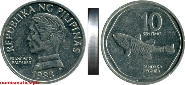 1983 10 Sentimo Error Flora and Fauna Series Coin