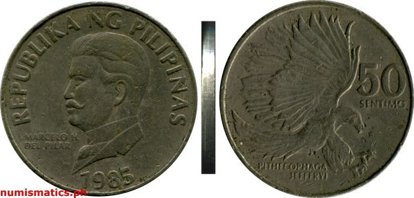 1985 50 Sentimo Flora and Fauna Series Coin