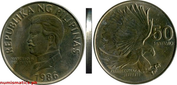 1986 50 Sentimo Flora and Fauna Series Coin