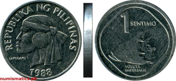 1988 1 Sentimo Flora and Faura Series Coin