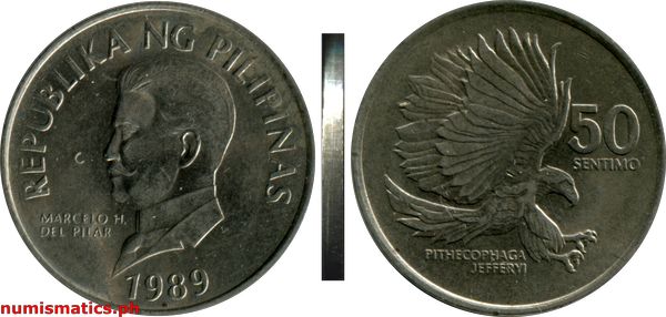 1989 50 Sentimo Flora and Fauna Series Coin