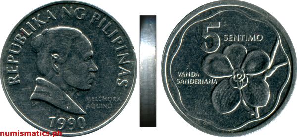 1990 5 Sentimo Flora and Fauna Series Coin