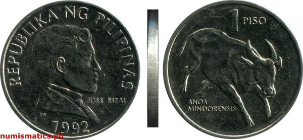 1992 1 Piso Sentimo Improved Flora and Fauna (IFF) Series Coin