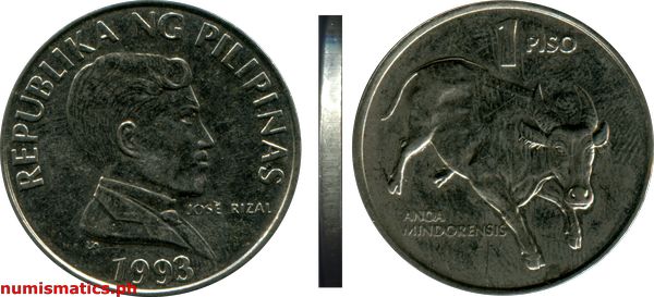 1993 1 Piso Sentimo Improved Flora and Fauna (IFF) Series Coin