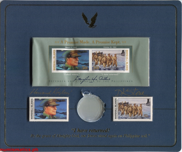 1994 Heroes of the Philippines - Marshall Islands Coin A000078 Blister Pack