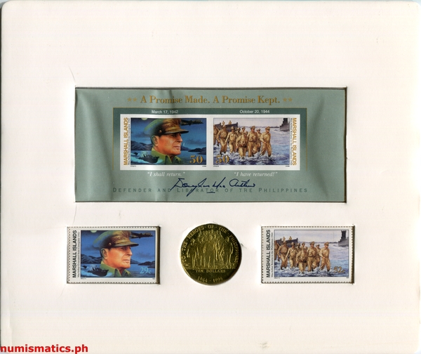 1994 Ten Dollars Heroes of the Philippines - Marshall Islands Coin Blister Pack Obverse 2