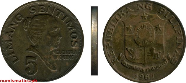 1967 5 Sentimos Pilipino Series Coin