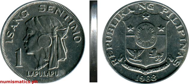 1968 1 Sentimo Pilipino Series Coin