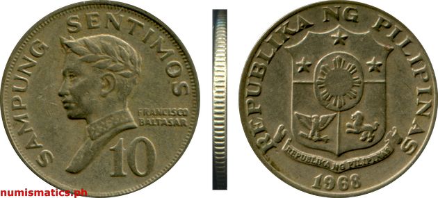 1968 10 Sentimos Pilipino Series Coin