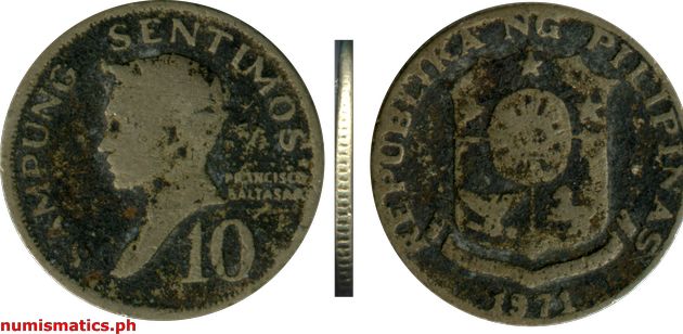 1971 10 Sentimos Pilipino Series Coin