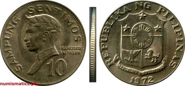 1972 10 Sentimos Pilipino Series Coin