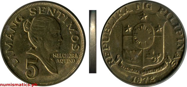 1972 5 Sentimos Pilipino Series Coin