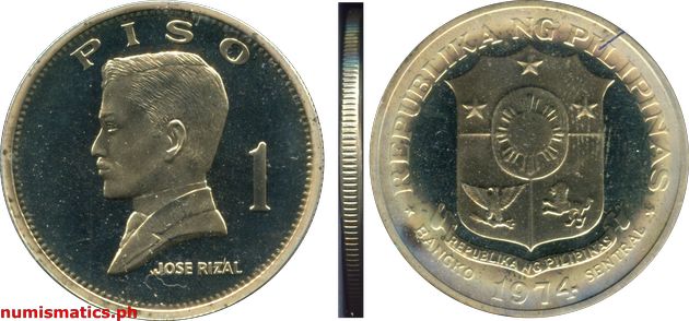 1974 1 Piso Proof Pilipino Series Coin