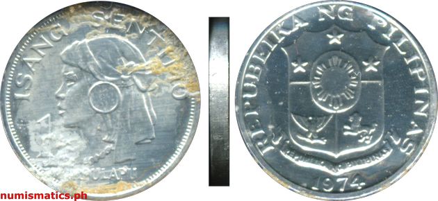 1974 1 Sentimo Proof Pilipino Series Coin