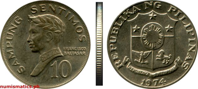 1974 10 Sentimos Pilipino Series Coin