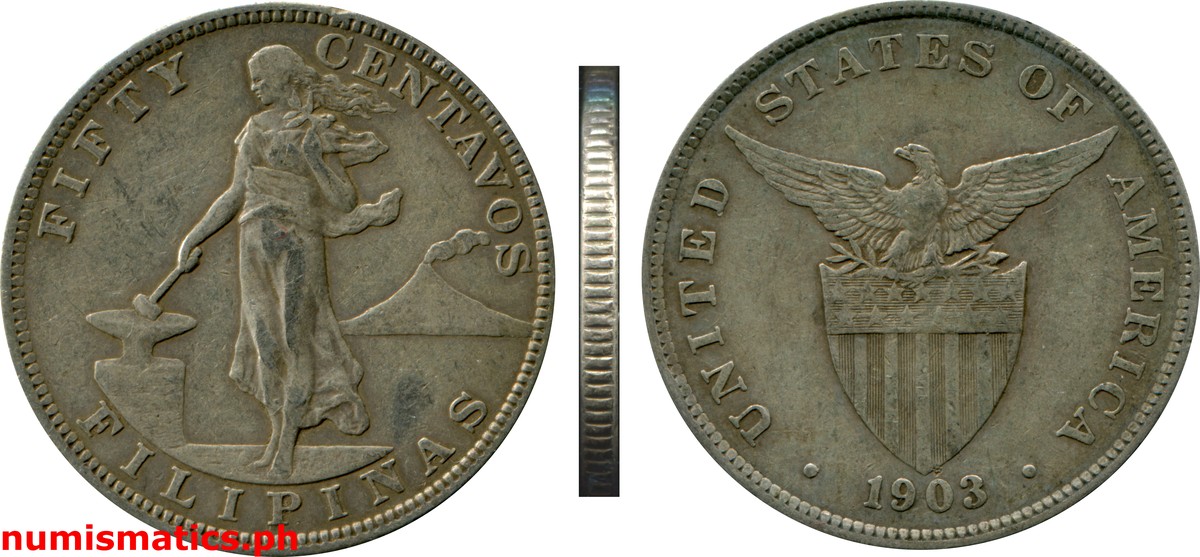 1903 Fifty Centavos Under U.S. Sovereignty Coin